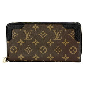 Louis Vuitton Monogram Zippy Wallet Retiro Long Round Zipper Black